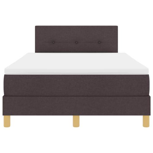 LED кутия за пружини с легло Тъмен кафяв 120 x 190 cm текстил