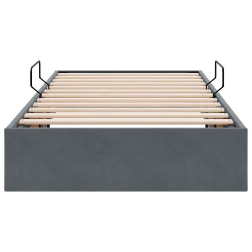 Легло с място за съхранение Тъмен сив 90 x 190 cm Кадифе