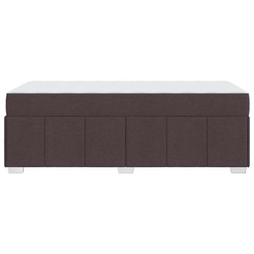 Рамка за легло с матрак Тъмен кафяв 120 x 190 cm текстил