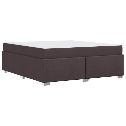 Рамка за легло с матрак Тъмен кафяв 180 x 200 cm текстил