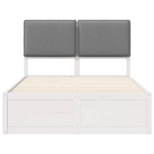 Леглова рамка с тапицирана гръбна част Светлосиво 120 x 200 cm