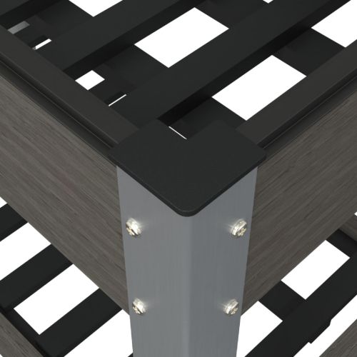 Градинска повдигната леха с рафт, сива, 100x50x75 см, WPC