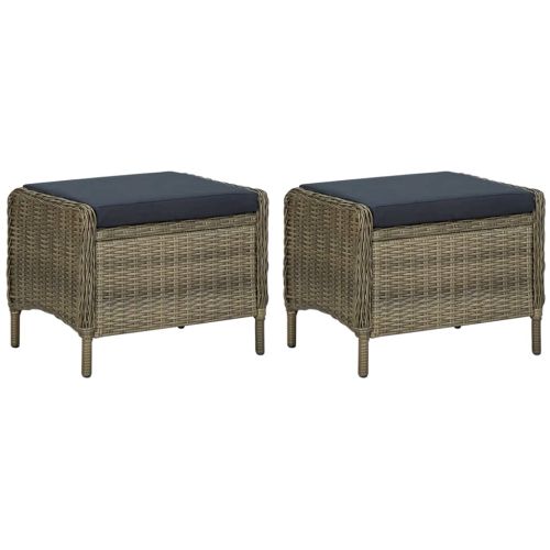 Градински трапезен комплект, 7 части, кафяв