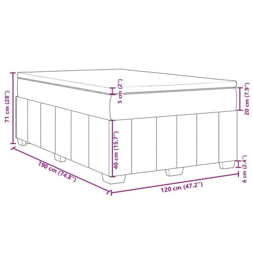 Боксспринг легло с матрак, светлосиво, 120x190 см, плат