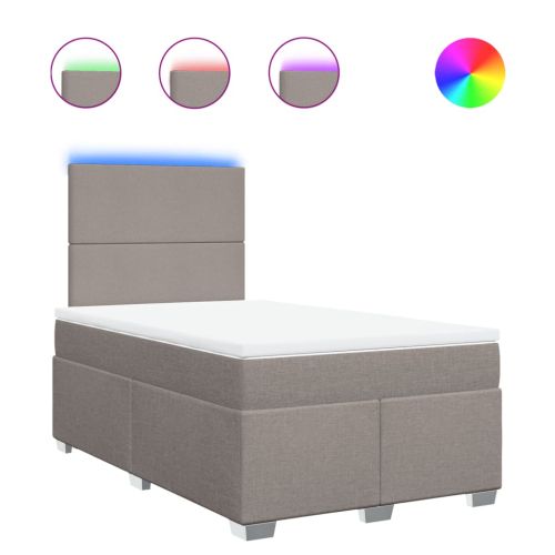 Боксспринг легло с матрак, таупе, 120x190 см, плат