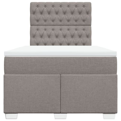 Боксспринг легло с матрак, таупе, 120x190 см, плат