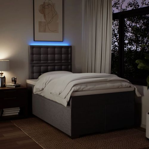 Боксспринг легло с матрак, таупе, 120x190 см, плат