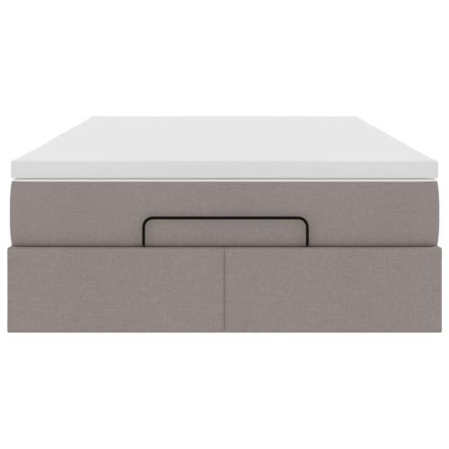 Османска легло с матрак, таупе, 120x190 см, плат