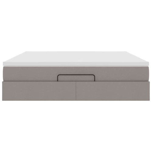 Османска легло с матрак, таупе, 160x200 см, плат