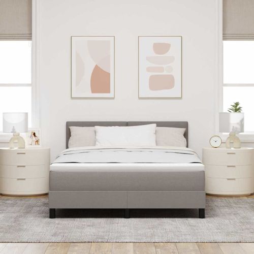 Легло с пружинирана основа с матрак Таупе 160 x 200 cm текстил