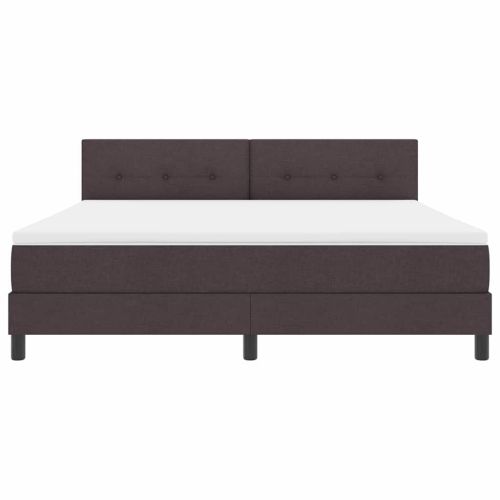 Легло с пружинирана основа Тъмен кафяв 180 x 200 cm текстил