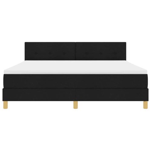 Легло с пружинирана основа с матрак Черно 180 x 200 cm текстил