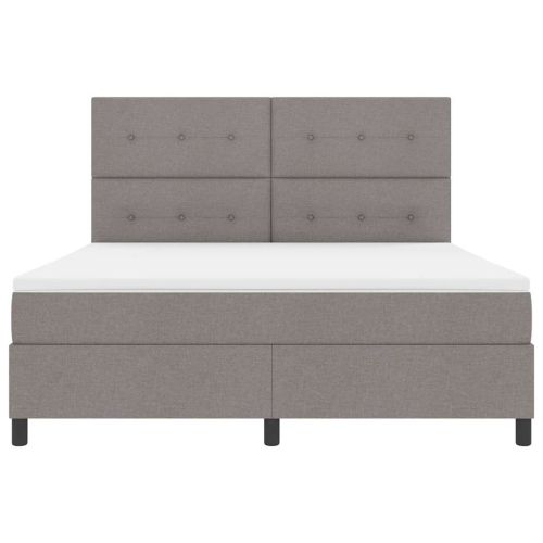 Легло с пружинирана основа с матрак Таупе 180 x 200 cm текстил