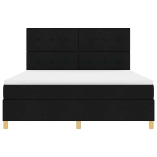 Легло с пружинирана основа с матрак Черно 180 x 200 cm текстил