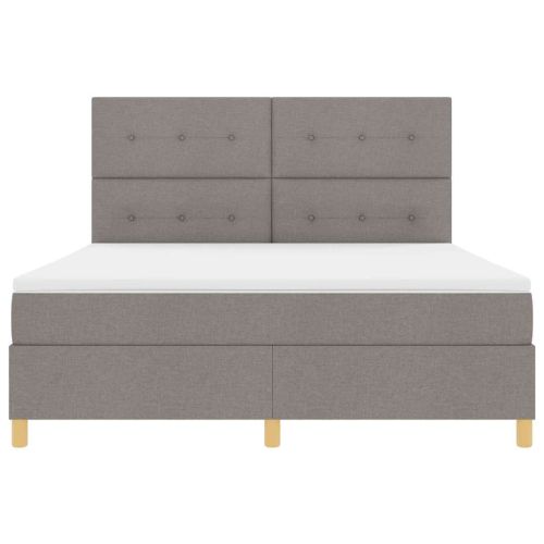 Легло с пружинирана основа с матрак Таупе 180 x 200 cm текстил