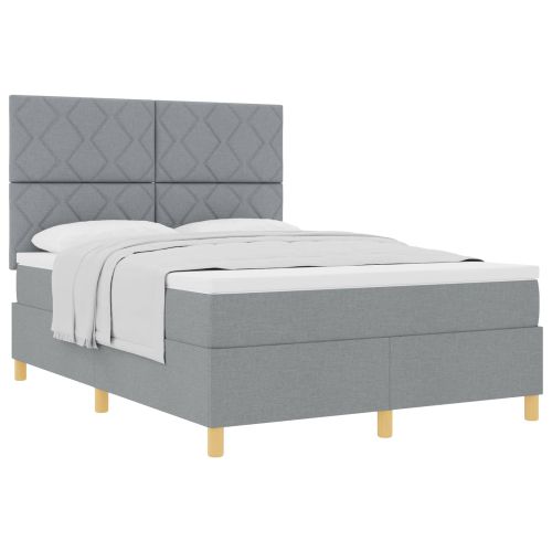 Легло с пружинирана основа Светлосиво 160 x 200 cm текстил