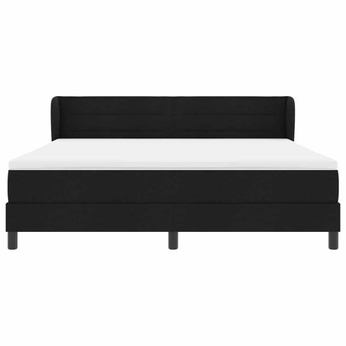 Легло с пружинирана основа с матрак Черно 180 x 200 cm текстил