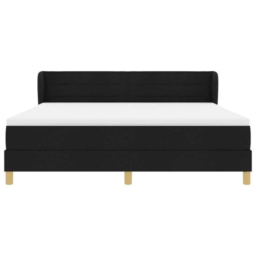 Легло с пружинирана основа с матрак Черно 180 x 200 cm текстил