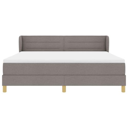 Легло с пружинирана основа с матрак Таупе 180 x 200 cm текстил