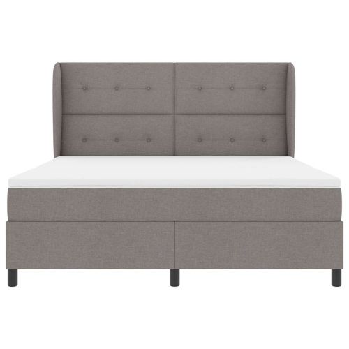 Легло с пружинирана основа с матрак Таупе 180 x 200 cm текстил