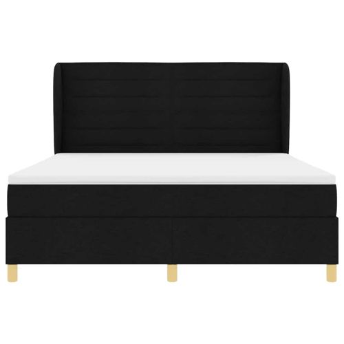 Кутия със спална основа и матрак Тъмен Сив 90x190 см Черно