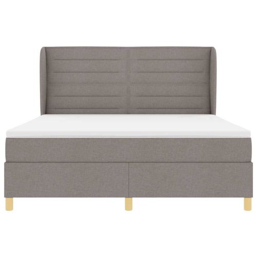 Кутия със спална основа и матрак Тъмен Сив 90x190 см Таупе