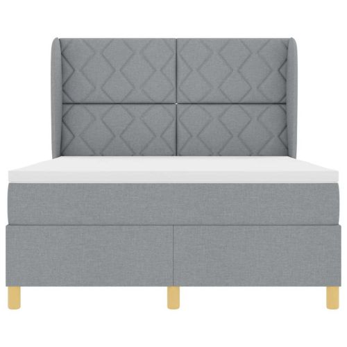 Кутия със спална основа и матрак Тъмен Сив 90x190 см Светлосиво