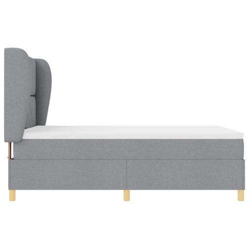 Кутия със спална основа и матрак Тъмен Сив 90x190 см Светлосиво