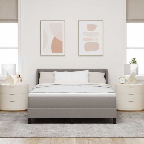 Легло с пружинирана основа Таупе 200 x 160 см Полиестер