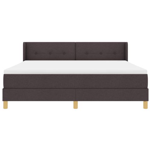Легло с пружинирана основа Тъмен кафяв 200 x 180 cm Полиестер