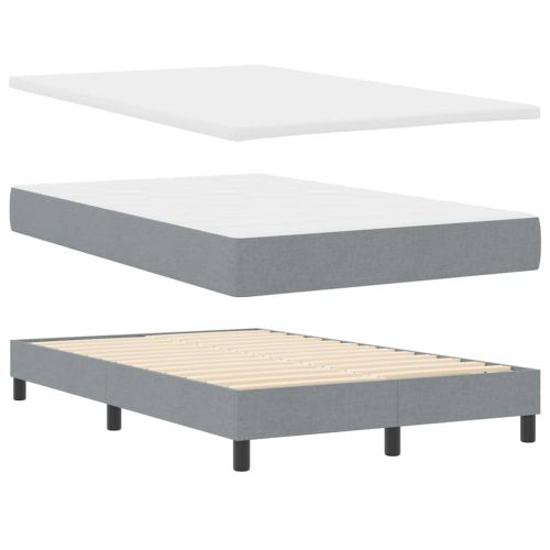 Легло с пружинирана основа Светлосиво 120 x 190 cm текстил