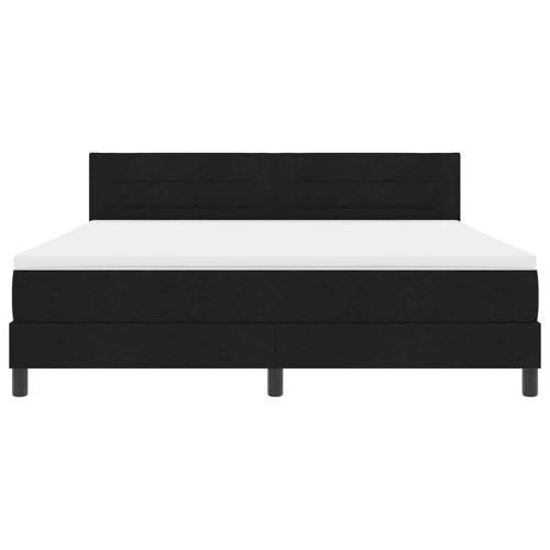 Легло с пружинирана основа с матрак Черно 180 x 200 cm текстил