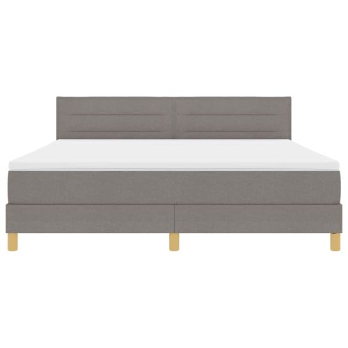 LED кутия за пружини с легло с LED Таупе 180 x 200 cm текстил