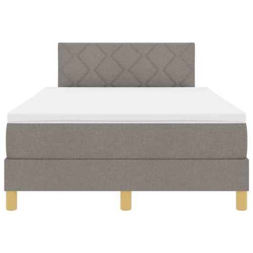 LED кутия за пружини с легло с LED Таупе 120 x 190 cm текстил