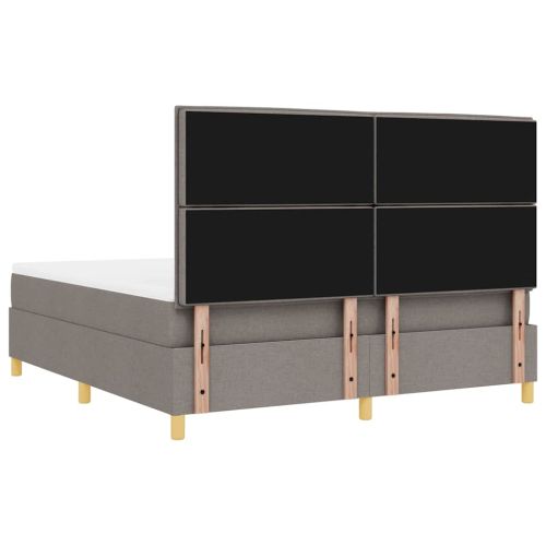 LED кутия за пружини с легло Таупе 180 x 200 cm текстил