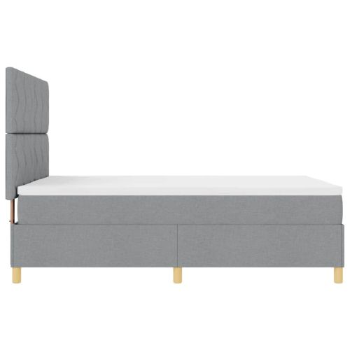 LED кутия за пружини с легло Светлосиво 160 x 200 cm текстил