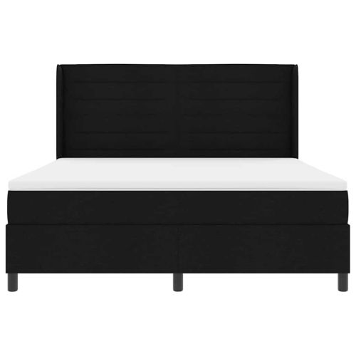 LED кутия за пружини с легло Черно 180 x 200 cm текстил