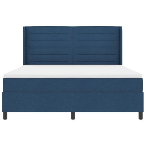 LED кутия за пружини с легло Синьо 180 x 200 cm текстил