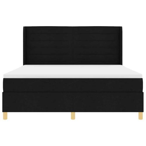 Легло с пружинирана основа с матрак Черно 140 x 200 cm текстил