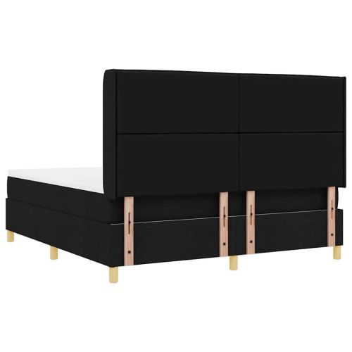 Легло с пружинирана основа с матрак Черно 140 x 200 cm текстил