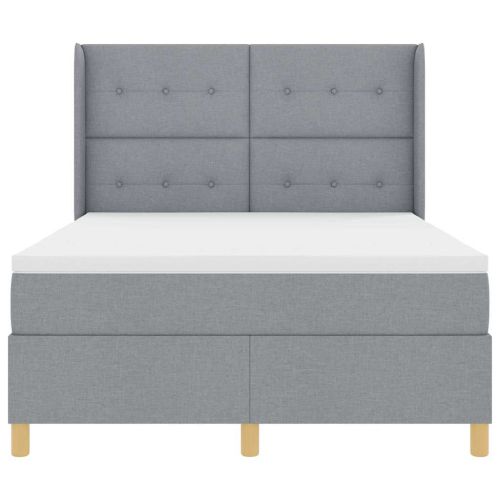 Легло с пружинирана основа Светлосиво 140 x 200 cm текстил