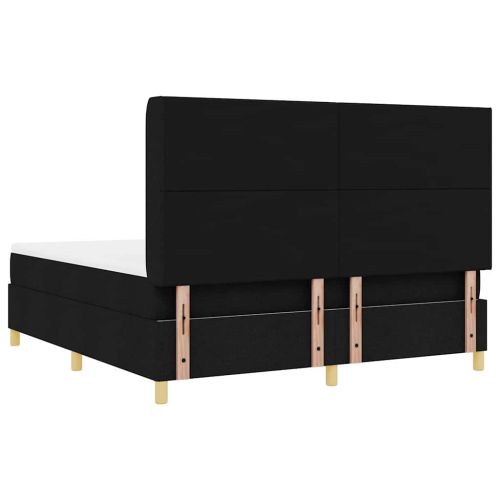 Легло с пружинирана основа с матрак Черно 140 x 200 cm текстил