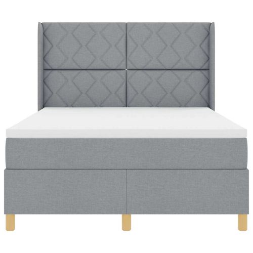 Легло с пружинирана основа Светлосиво 160 x 200 cm текстил