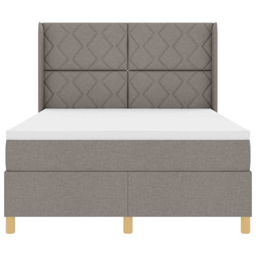 Легло с пружинирана основа с матрак Таупе 160 x 200 cm текстил