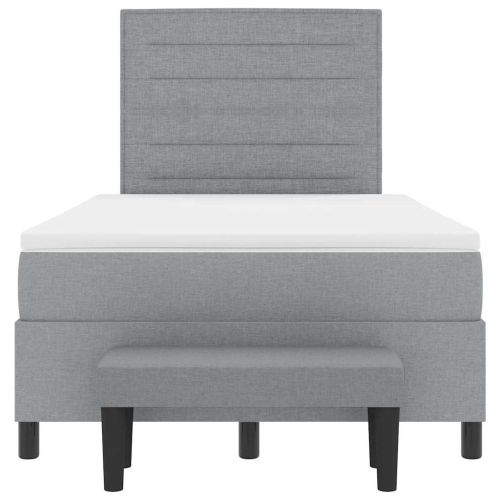 Легло с пружинирана основа Светлосиво 120 x 190 cm текстил