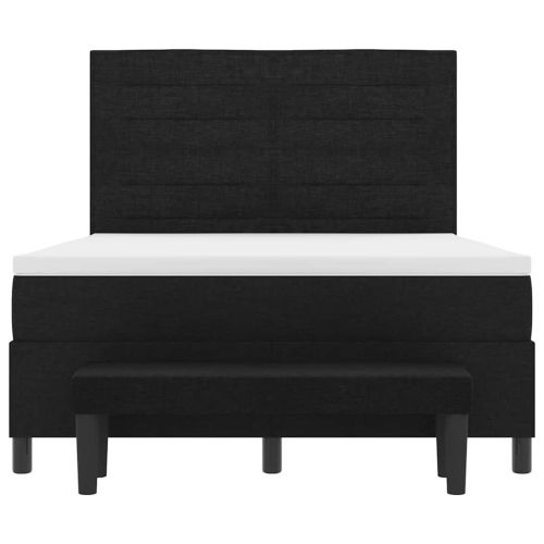 Легло с пружинирана основа с матрак Черно 160 x 200 cm текстил