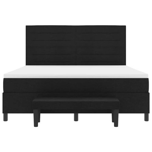 Легло с пружинирана основа с матрак Черно 180 x 200 cm текстил