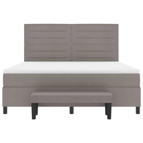 Легло с пружинирана основа с матрак Таупе 180 x 200 cm текстил