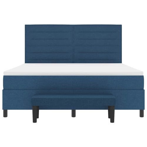 Легло с пружинирана основа с матрак Синьо 180 x 200 cm текстил