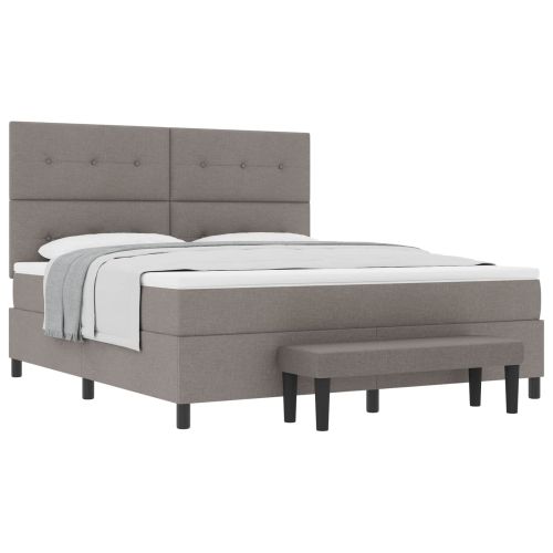 Легло с пружинирана основа с матрак Таупе 180 x 200 cm текстил